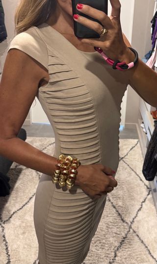 Vestido midi Sinequanone beige