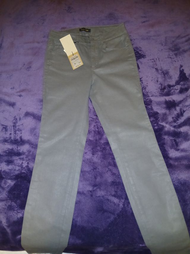 Pantalones pitillo Massimo Dutti grises talla S