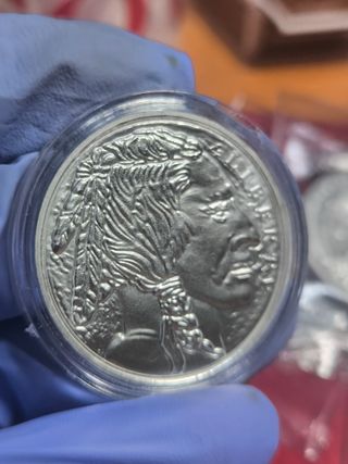 Moneda 1 Onza Plata Indio Búfalo