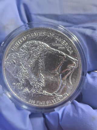 Moneda 1 Onza Plata Indio Búfalo