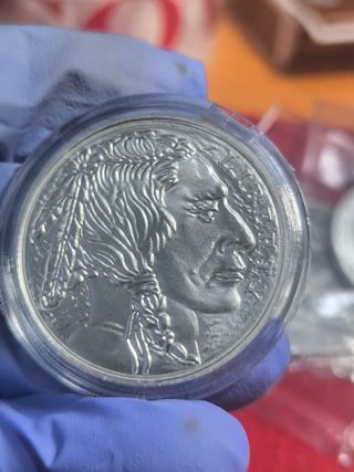 Moneda 1 Onza Plata Indio Búfalo