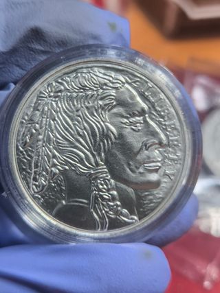 Moneda 1 Onza Plata Indio Búfalo