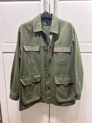 Cazadora Zara Verde Mujer oversize