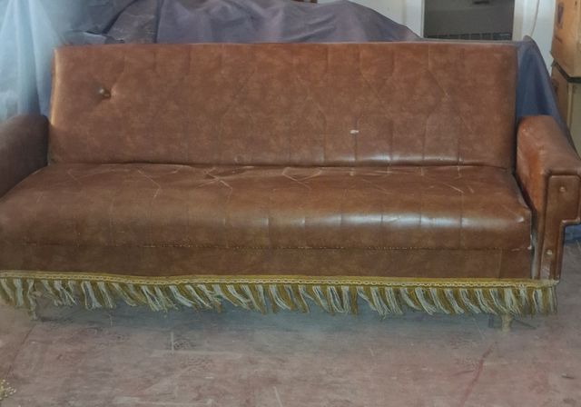 Sofá Cama Cuero Marrón