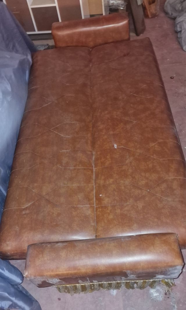 Sofá Cama Cuero Marrón