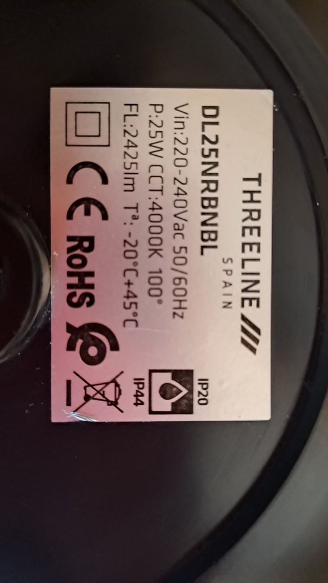 Lote Downlight LED Threeline DL25NRBNBL 25W 4000K