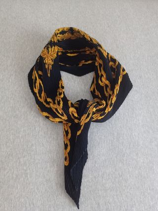 Foulard bandana nero e oro con catene