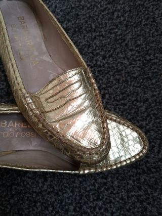 Mocassini elegante Sergio Rossi Oro Pelle 35,5