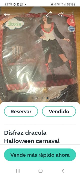 Disfraz Dracula Hombre Halloween Talla M Atosa