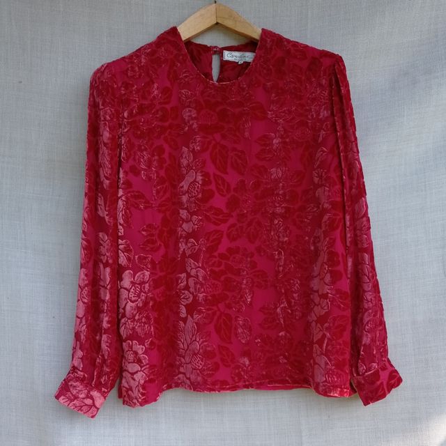 Vintage Caroline Blouse Seta Rosa/Vinaccia