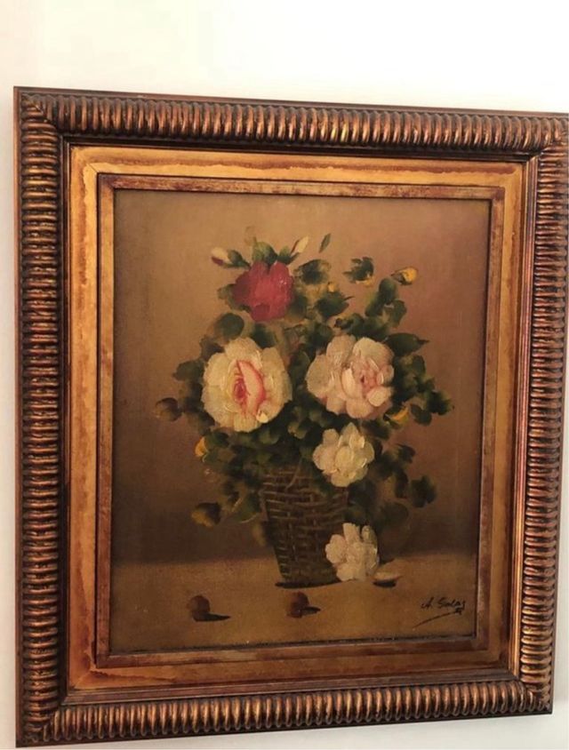 Lote 3 Cuadros Flores