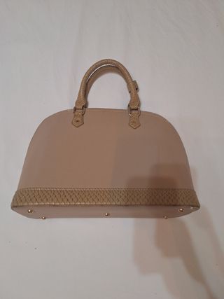 Borsa donna similpelle beige