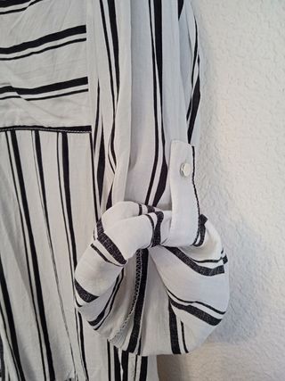 Camisa Rayas Zara Blanca y Negra