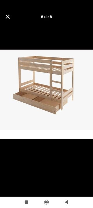 Beliche de madeira com 2 colchões