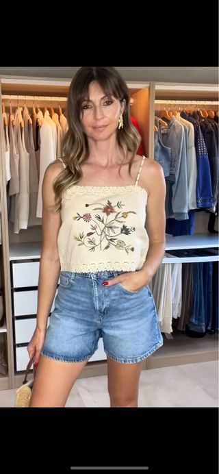 Conjunto  bordado abalorios zw coleccion zara