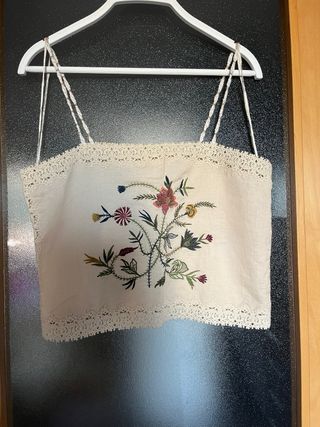 Conjunto bordado abalorios zw coleccion zara