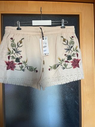 Conjunto bordado abalorios zw coleccion zara