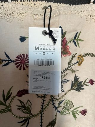 Conjunto bordado abalorios zw coleccion zara