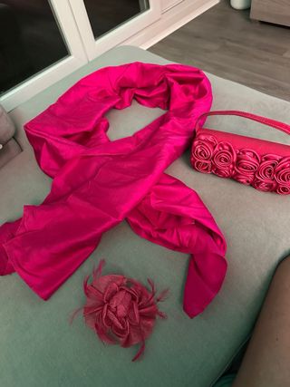 Conjunto Complementos Boda Fiesta Rosa