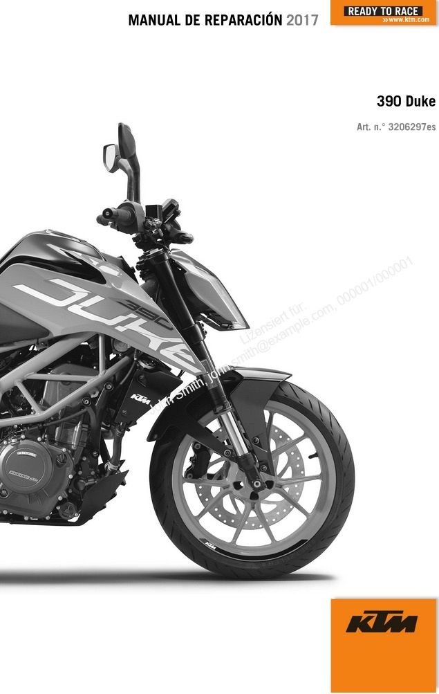 Manual de reparación para KTM 390 Duke