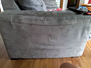 Divano 3 posti grigio + poggiapiedi