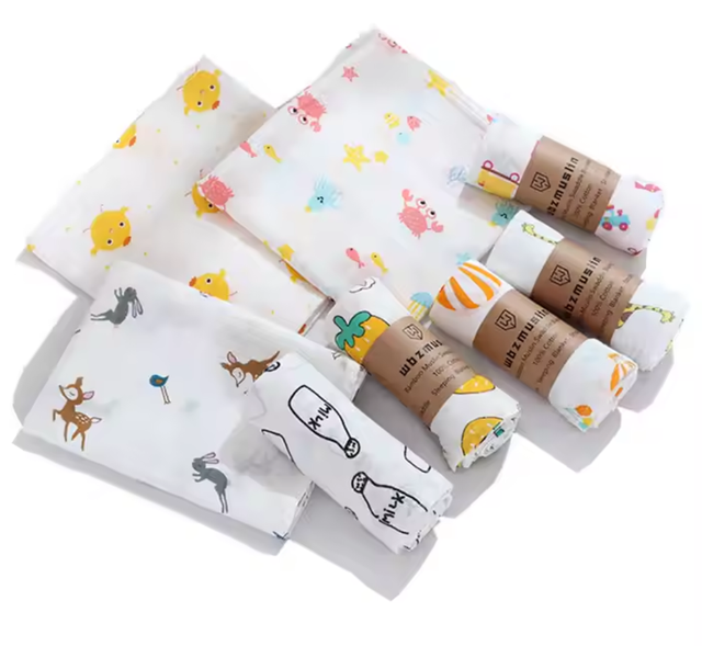 Fraldas de algodão 110cm x110cm com estampados