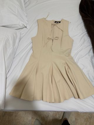 Vestido Zara Beige Lazos