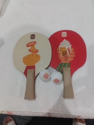 REGLO 
Palas de ping pong Burger King
