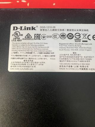 Switch D-Link 24 Puertos DGS-1210-26 Gestionable