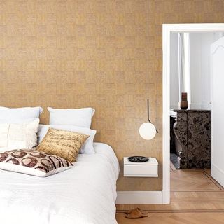 Papel pintado geométrico marrón