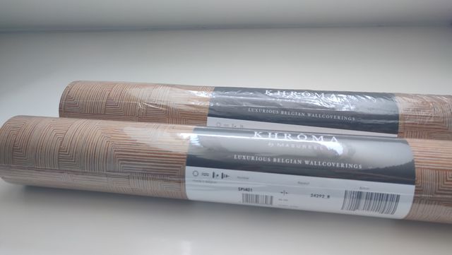 Papel pintado geométrico marrón