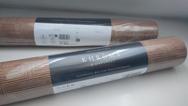 Papel pintado geométrico marrón