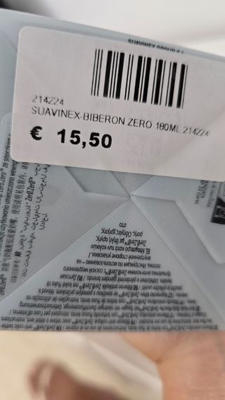 Biberón Suavinex Zero Zero 180ml