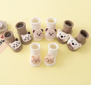Meias de Bebé Ursinhos em Relevo Antiderrapantes