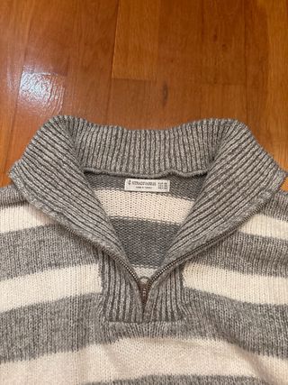 Jersey de rayas gris y blanco