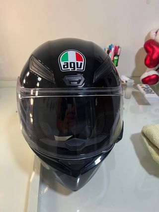 Casco de moto AGV K1 negro Talla M + Cardo Spirit
