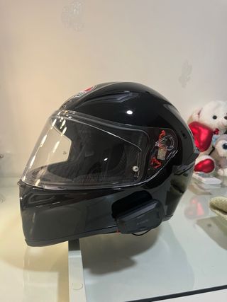 Casco de moto AGV K1 negro Talla M + Cardo Spirit