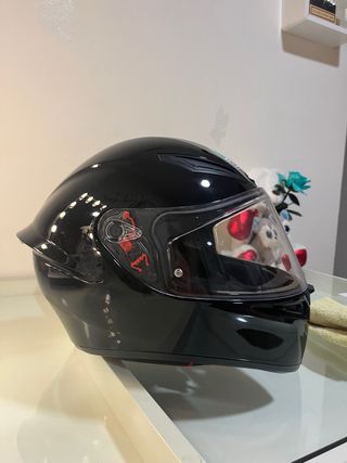 Casco de moto AGV K1 negro Talla M + Cardo Spirit