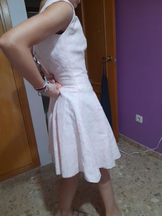 Vestido juvenil rosa para ceremonias