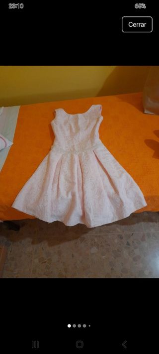 Vestido juvenil rosa para ceremonias