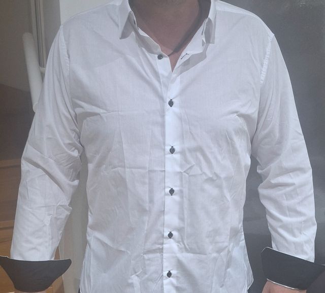 Camisa Blanca Manga Larga Hombre