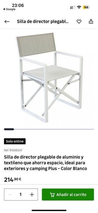 Silla Plegable Aluminio Exterior