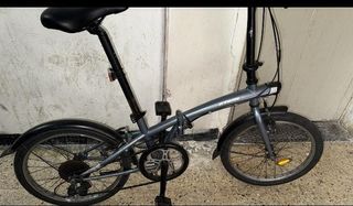 Bicicleta plegable B'Twin gris