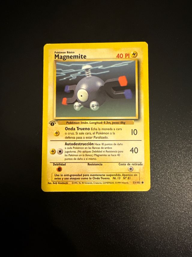 Carta Pokémon Magnemite 53/102 1ª Edición