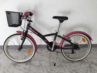 Bicicleta Decathlon Btwin 20” Negra-Rosa