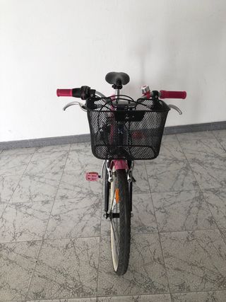 Bicicleta Decathlon Btwin 20” Negra-Rosa