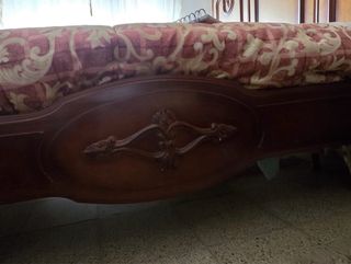 LOTE cama, mesillas, cómoda y espejo vintage