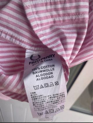 Camisa Fred Perry Rayas Rosas Talla M