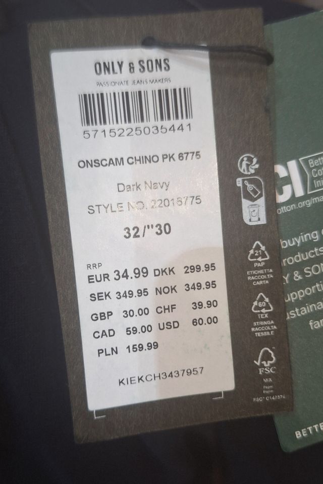 Pantalón Chino Hombre Azul Marino