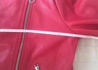 Cazadora Biker Piel Roja Talla M Mango